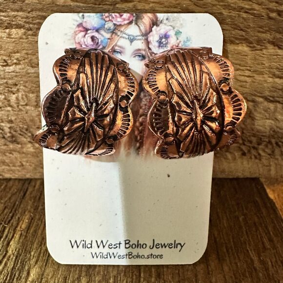 Copper Leaf Design Earrings: Embrace Western Elegance - Picture 6 of 10